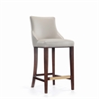 Manhattan Comfort Shubert Barstool with Solid Wood Frame in Light Gray