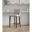 Manhattan Comfort Shubert Barstool with Solid Wood Frame in Light Gray