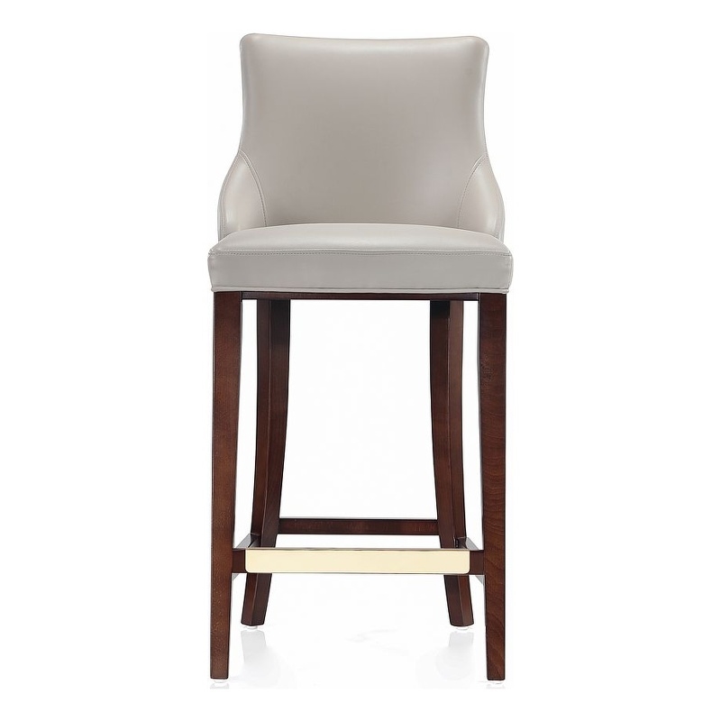 Manhattan Comfort Shubert Barstool with Solid Wood Frame in Light Gray