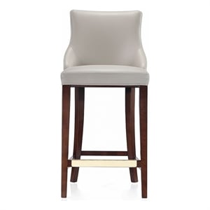 Manhattan Comfort Shubert Barstool with Solid Wood Frame in Light Gray