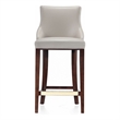 Manhattan Comfort Shubert Barstool with Solid Wood Frame in Light Gray