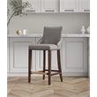 Manhattan Comfort Shubert Barstool with Solid Wood Frame in Dark Taupe