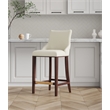 Manhattan Comfort Shubert Barstool with Solid Wood Frame in Ivory