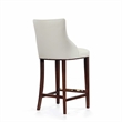 Manhattan Comfort Shubert Barstool with Solid Wood Frame in Ivory
