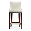 Manhattan Comfort Shubert Barstool with Solid Wood Frame in Ivory