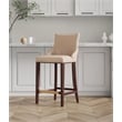 Manhattan Comfort Shubert Barstool with Solid Wood Frame in Tan