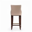 Manhattan Comfort Shubert Barstool with Solid Wood Frame in Tan