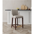 Manhattan Comfort Shubert Counter Stool with Solid Wood Frame in Light Gray