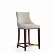 Manhattan Comfort Shubert Counter Stool with Solid Wood Frame in Light Gray