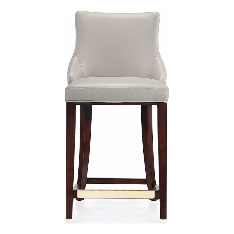 Manhattan Comfort Shubert Counter Stool with Solid Wood Frame in Light Gray