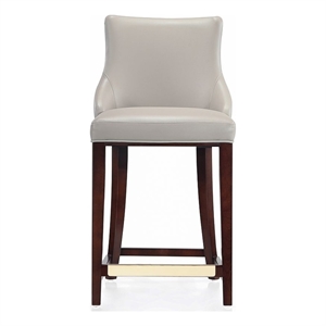 Manhattan Comfort Shubert Counter Stool with Solid Wood Frame in Light Gray