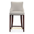Manhattan Comfort Shubert Counter Stool with Solid Wood Frame in Light Gray