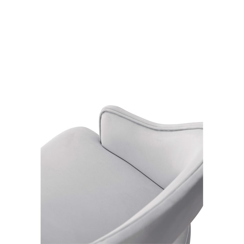 Manhattan Comfort Carrington Dining Armchair with Solid Wood Frame in Light Gray