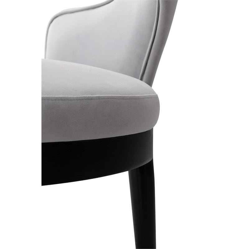 Manhattan Comfort Carrington Dining Armchair with Solid Wood Frame in Light Gray