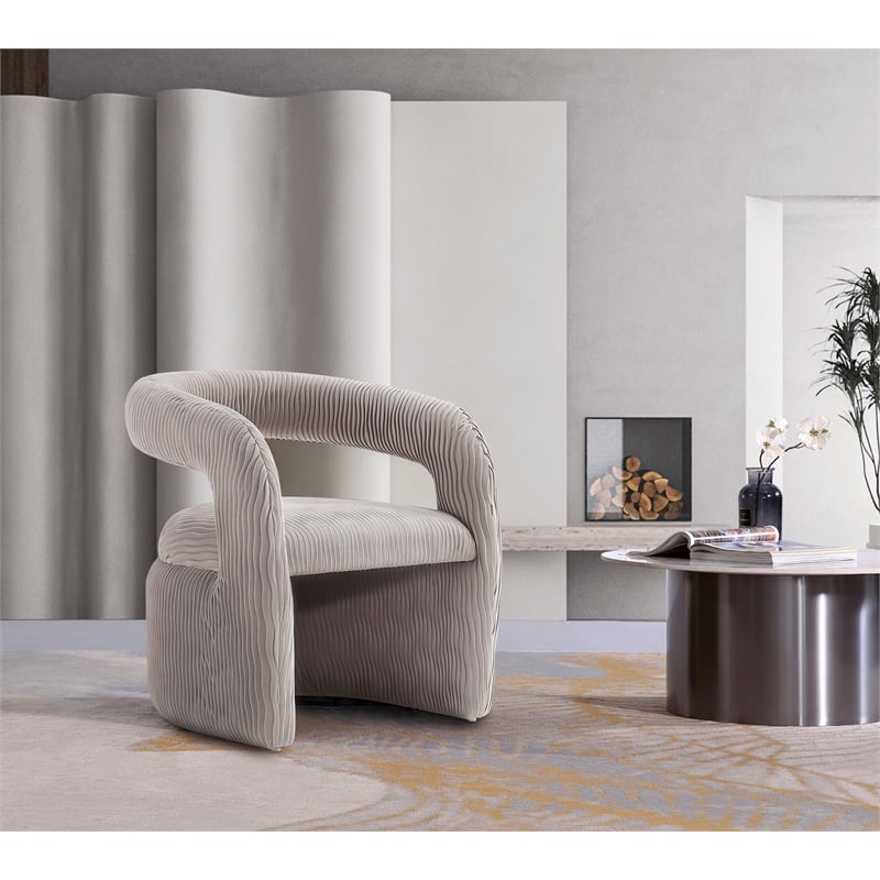 Manhattan Comfort Corvette Dining Chair with Solid Wood Frame in Dove