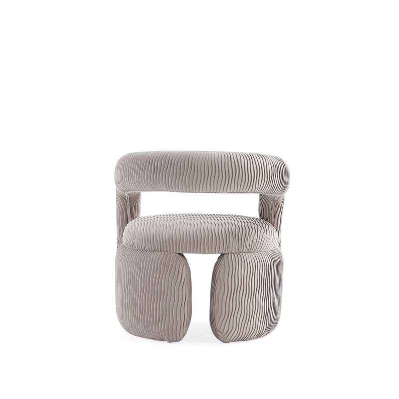 Manhattan Comfort Corvette Dining Chair with Solid Wood Frame in Dove