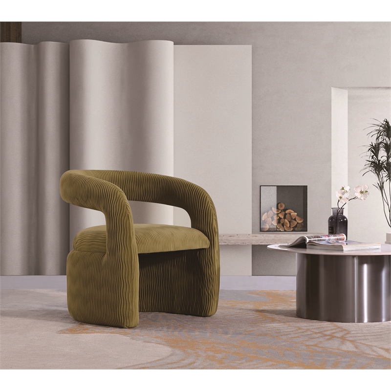 Manhattan Comfort Corvette Dining Chair with Solid Wood Frame in Olive Green