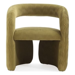Manhattan Comfort Corvette Dining Chair with Solid Wood Frame in Olive Green