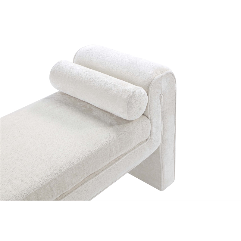 Manhattan Comfort Concord Bench with Solid Wood Frame in Ivory