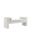 Manhattan Comfort Concord Bench with Solid Wood Frame in Ivory