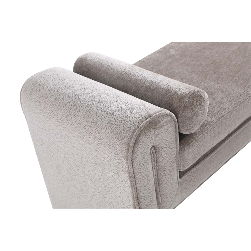 Manhattan Comfort Concord Bench with Solid Wood Frame in Dove