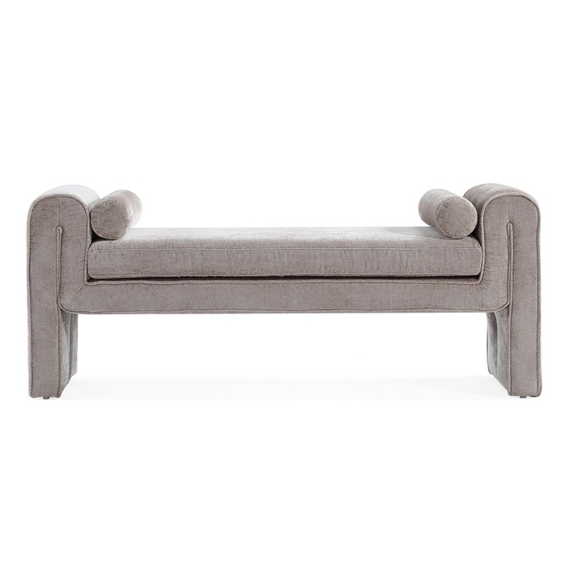 Manhattan Comfort Concord Bench with Solid Wood Frame in Dove