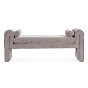 Manhattan Comfort Concord Bench with Solid Wood Frame in Dove