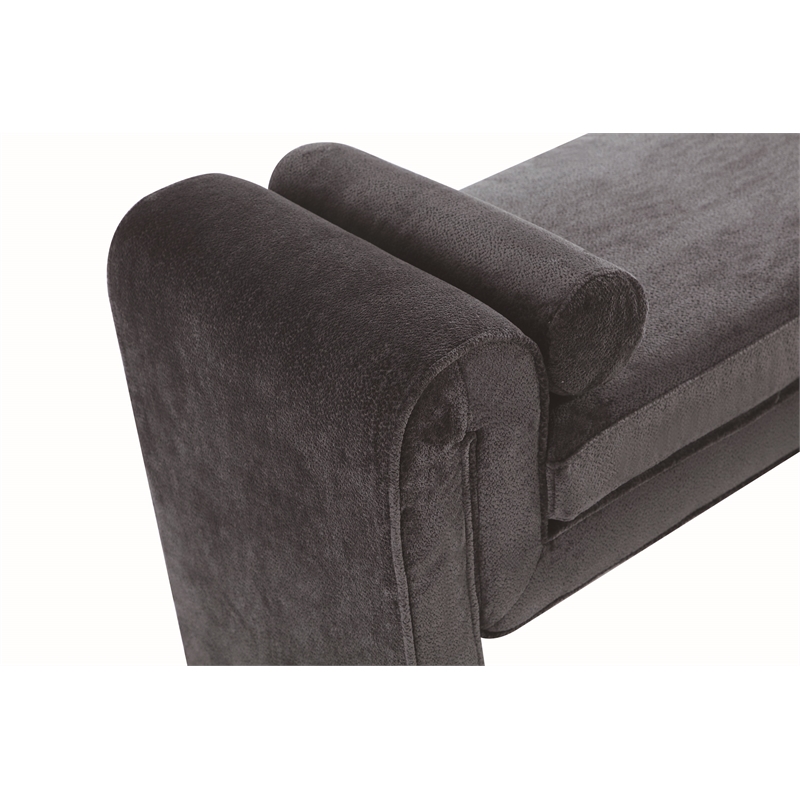 Manhattan Comfort Concord Bench with Solid Wood Frame in Black