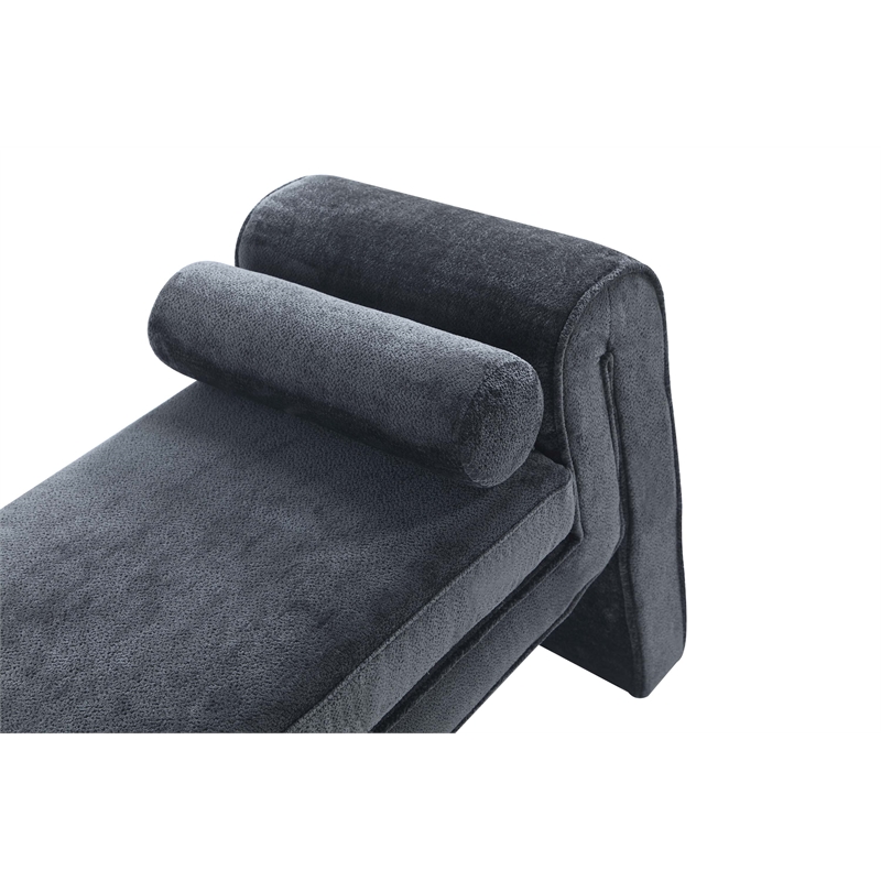 Manhattan Comfort Concord Bench with Solid Wood Frame in Black