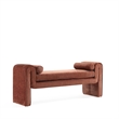 Manhattan Comfort Concord Bench with Solid Wood Frame in Terracotta