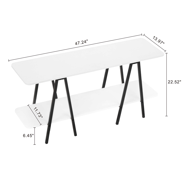 Manhattan Comfort Celine Side Table Console from Engineered Wood in White
