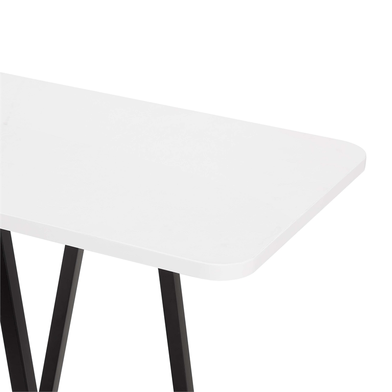 Manhattan Comfort Celine Side Table Console from Engineered Wood in White