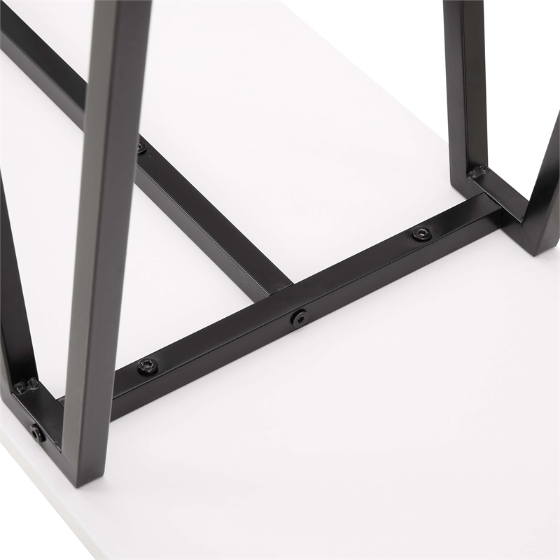 Manhattan Comfort Celine Side Table Console from Engineered Wood in White