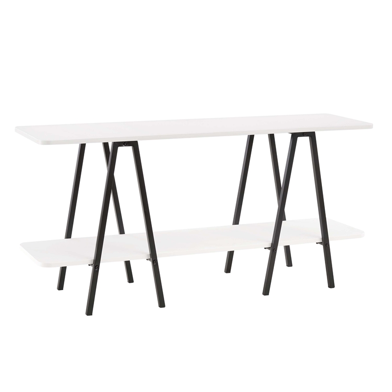 Manhattan Comfort Celine Side Table Console from Engineered Wood in White