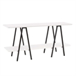 Manhattan Comfort Celine Side Table Console from Engineered Wood in White