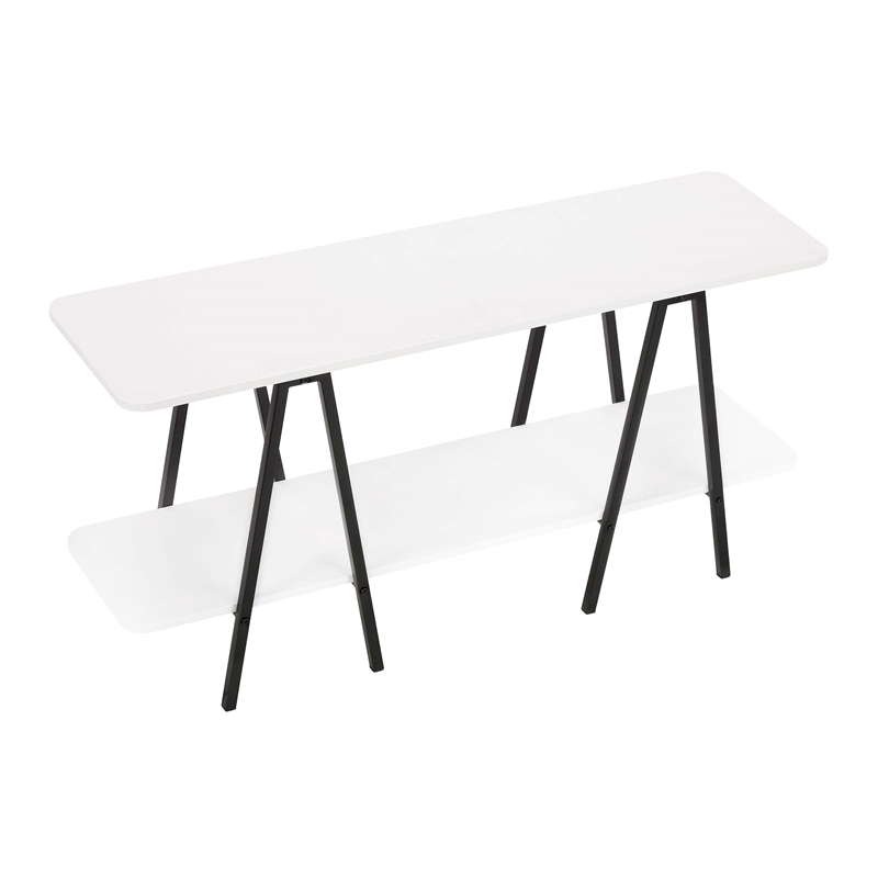 Manhattan Comfort Celine Side Table Console from Engineered Wood in White