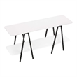 Manhattan Comfort Celine Side Table Console from Engineered Wood in White