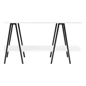 Manhattan Comfort Celine Side Table Console from Engineered Wood in White