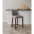 Manhattan Comfort Shubert Counter Stool with Solid Wood Frame in Dark Taupe