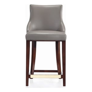 Manhattan Comfort Shubert Counter Stool with Solid Wood Frame in Dark Taupe