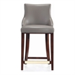 Manhattan Comfort Shubert Counter Stool with Solid Wood Frame in Dark Taupe