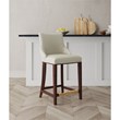 Manhattan Comfort Shubert Counter Stool with Solid Wood Frame in Ivory