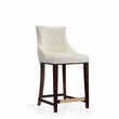 Manhattan Comfort Shubert Counter Stool with Solid Wood Frame in Ivory