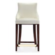 Manhattan Comfort Shubert Counter Stool with Solid Wood Frame in Ivory