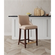 Manhattan Comfort Shubert Counter Stool with Solid Wood Frame in Tan