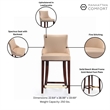 Manhattan Comfort Shubert Counter Stool with Solid Wood Frame in Tan