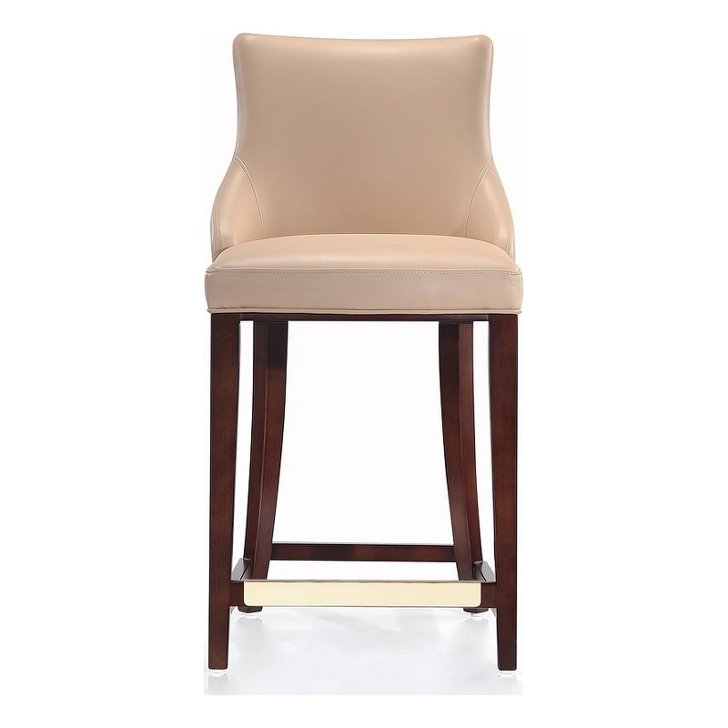 Manhattan Comfort Shubert Counter Stool with Solid Wood Frame in Tan