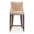 Manhattan Comfort Shubert Counter Stool with Solid Wood Frame in Tan