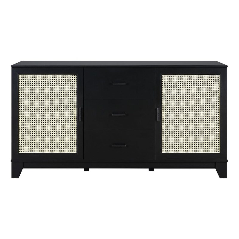 Manhattan Comfort Sheridan Sideboard Cabinet made from Engineered Wood in Black