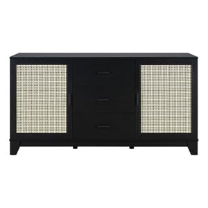 Manhattan Comfort Sheridan Sideboard Cabinet made from Engineered Wood in Black